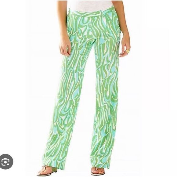Lilly Pulitzer Cambridge Groovy Wide Leg Pants L - Picture 8 of 8